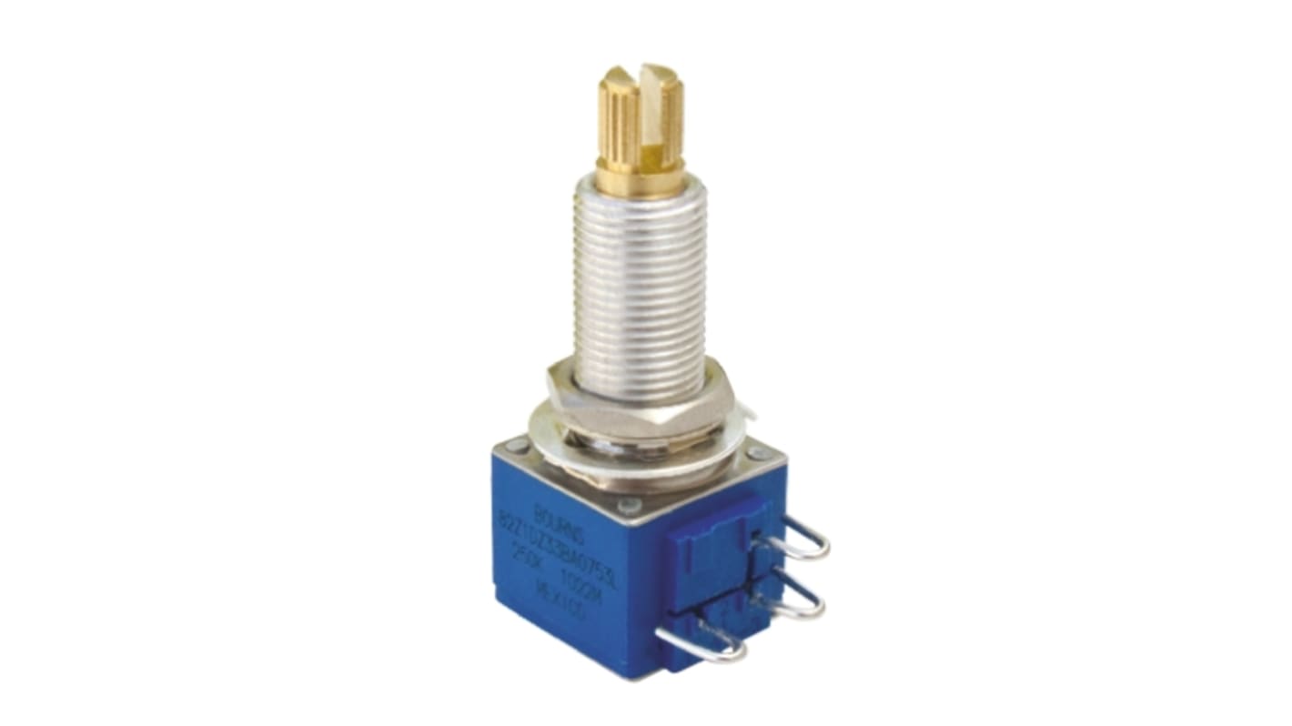 Bourns 82, Tafelmontage  Dreh Potentiometer 500kΩ ±10% / 0.25W , Schaft-Ø 6 mm