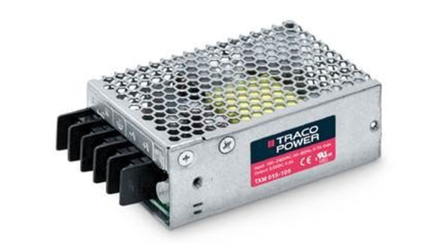 TRACOPOWER Switching Power Supply, TXM 075-124, 24V dc, 3.2A, 75W, 1 Output, 90 → 264V ac Input Voltage