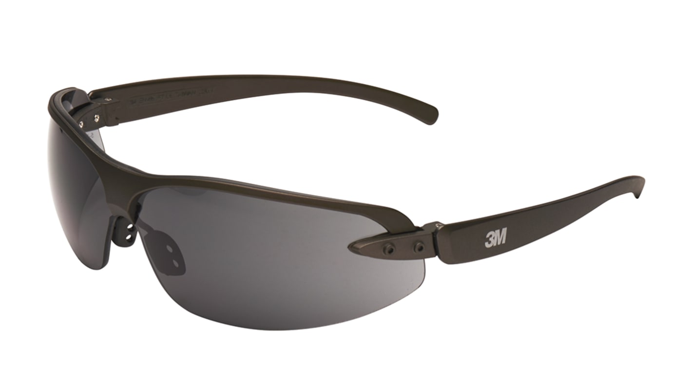 Lunettes de protection 3M 1200E Gris Polycarbonate (PC) antibuée, Résistant aux rayures, protection UV 400