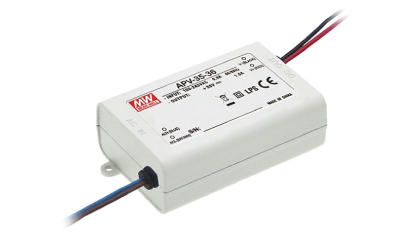 Driver LED Mean Well, 25W, IN 127 → 370 V dc, 90 → 264 V ac, OUT 5V, 5A