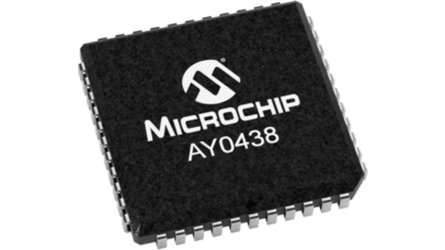 Driver para display LCD Microchip AY0438, alim: 5 V / 60μA, Montaje superficial, PLCC 44