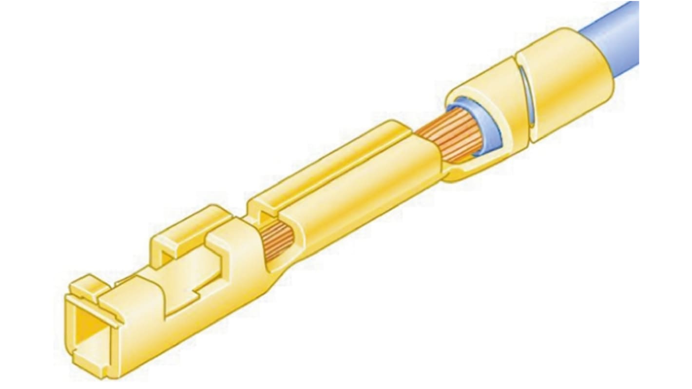 Amphenol Communications Solutions Crimpterminal, serie Mini-PV, Hun, Crimp-terminering, Guld-overflade 22AWG 26AWG