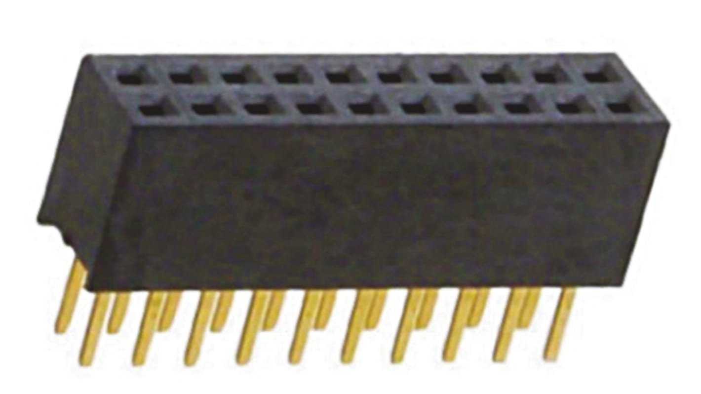 Amphenol ICC MINITEK Series Straight Through Hole Mount PCB Socket, 20-Contact, 2-Row, 1.27mm Pitch, Solder Termination