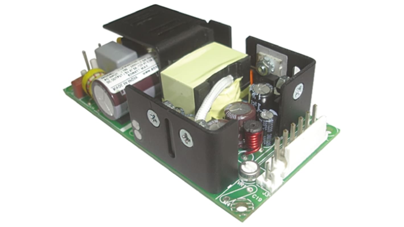 EOS Switching Power Supply, LFWLT60-3002, 5.2 V dc, 14.6 V dc, 2.5 A, 8 A, 500mA, 60W, Triple Output, 90 → 264V