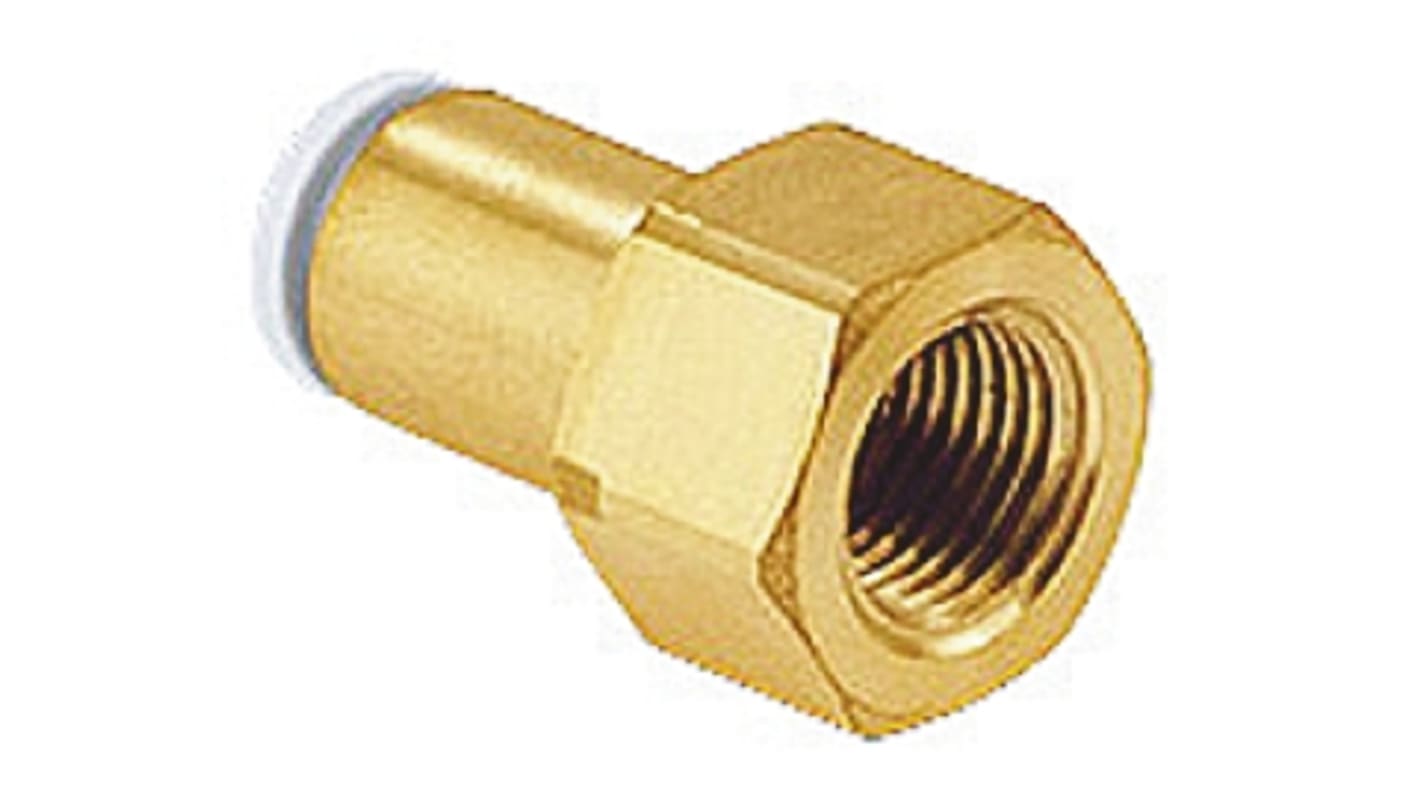 SMC KQ2 Series Straight Threaded Adaptor, G 1/8 Female to Push In 8 mm, Threaded-to-Tube Connection Style