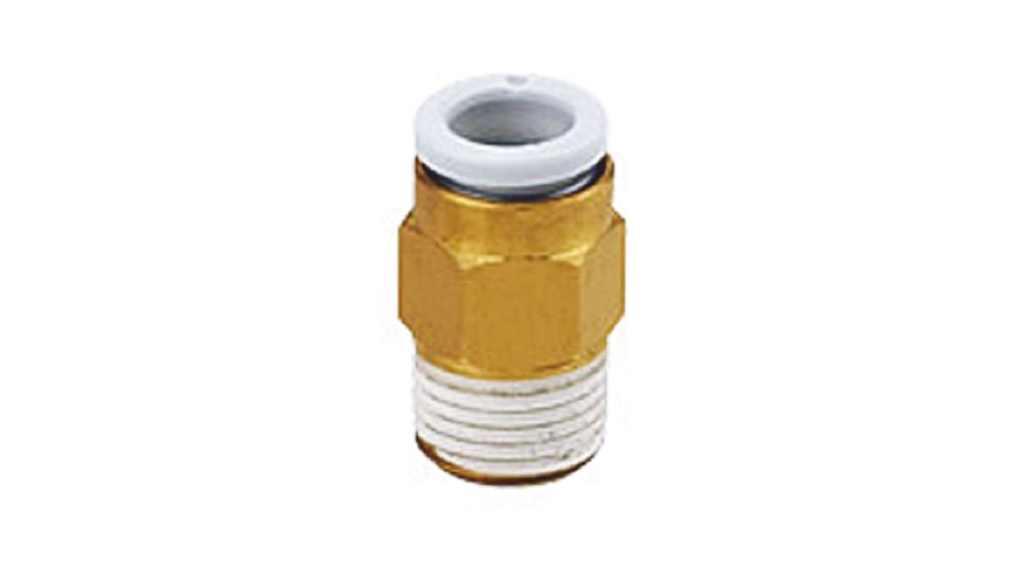 SMC KQ2 Series Straight Threaded Adaptor, Uni 1/4 Male to Push In 1/4 in, Threaded-to-Tube Connection Style