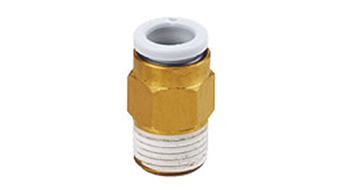 SMC KQ2 Series Straight Threaded Adaptor, M5 Male to Push In 4 mm, Threaded-to-Tube Connection Style