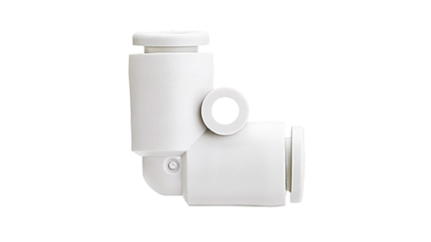 SMC KQ2 Series Elbow Tube-toTube Adaptor, Push In 3/8 in to Push In 3/8 in, Tube-to-Tube Connection Style