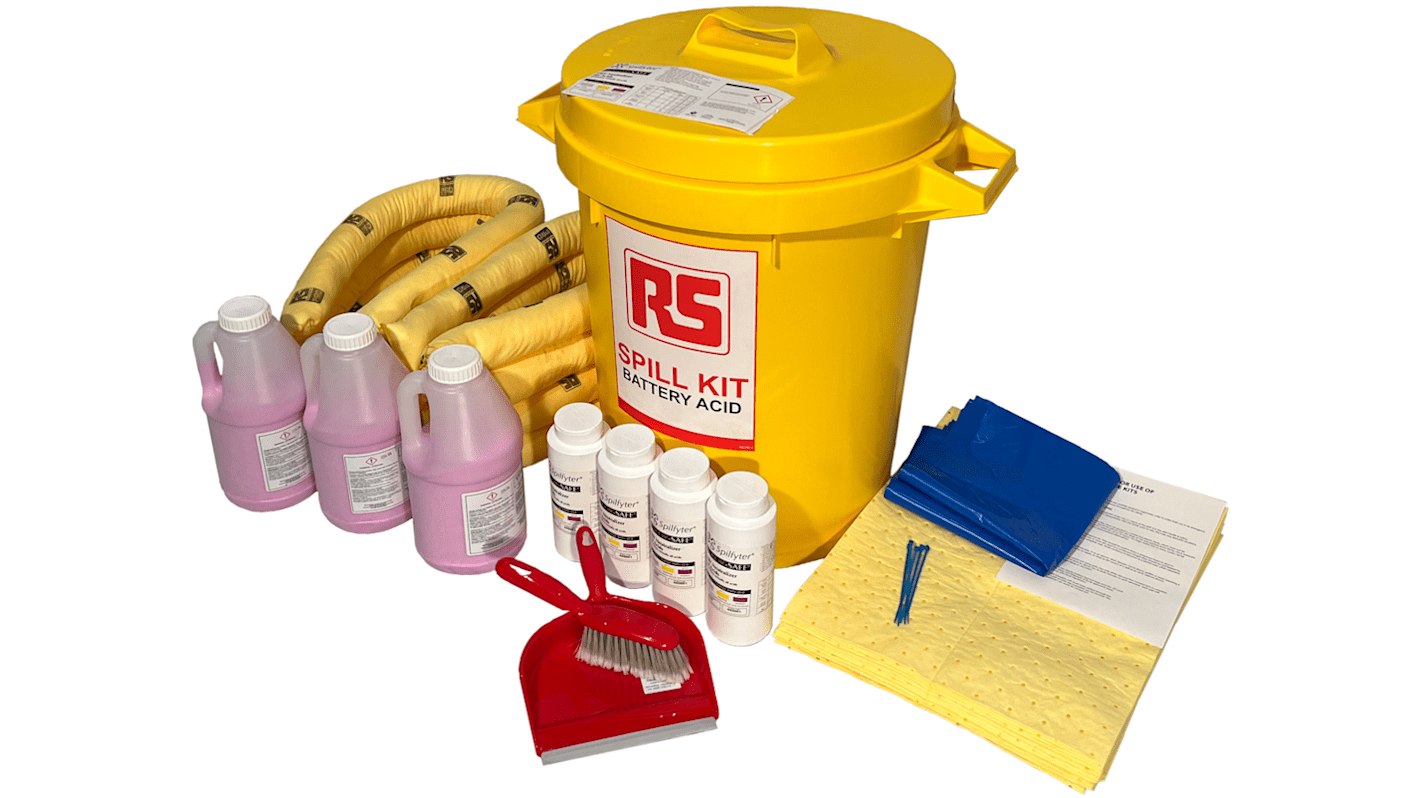 RS PRO 40L Battery Acid Spill Kit RS