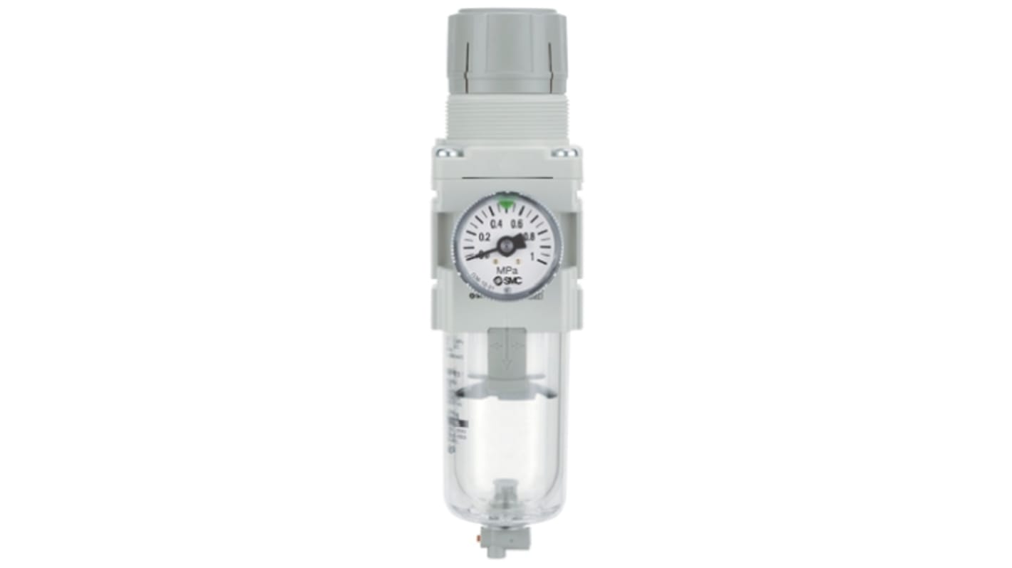 SMC AW Filter Regulator, 5μm, Rc 1/8, Manual