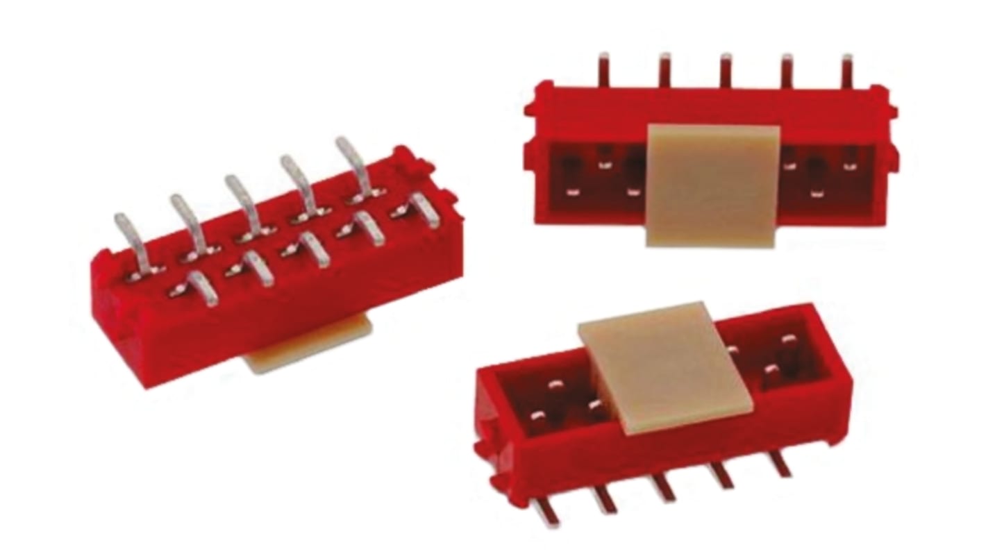 Conector macho para PCB Wurth Elektronik serie WR-MM de 6 vías, 2 filas, paso 2.54mm, para soldar, Montaje Superficial