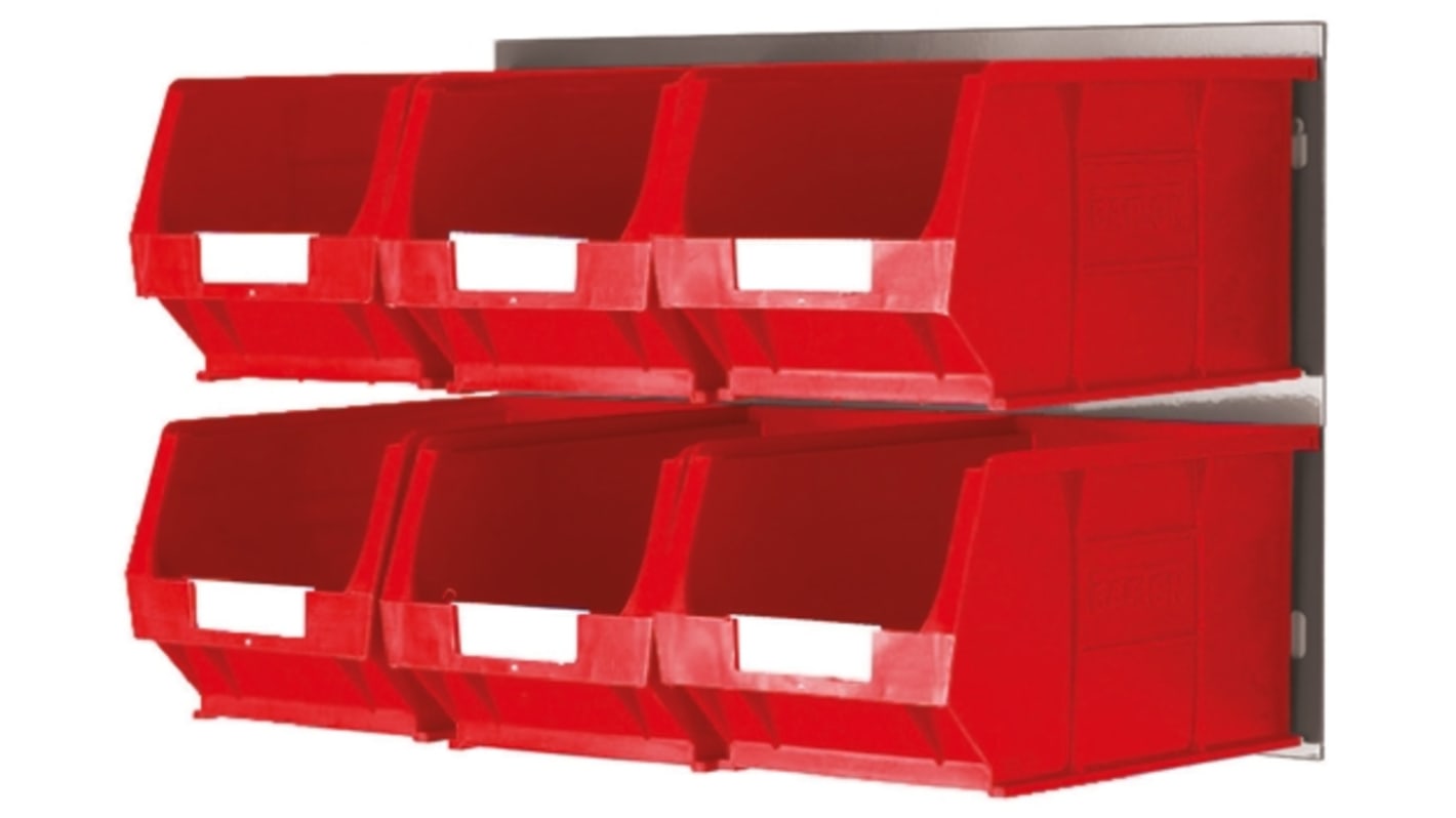 RS PRO Lagerbehälter Rot Polypropylen, 132mm x 150mm x 240mm