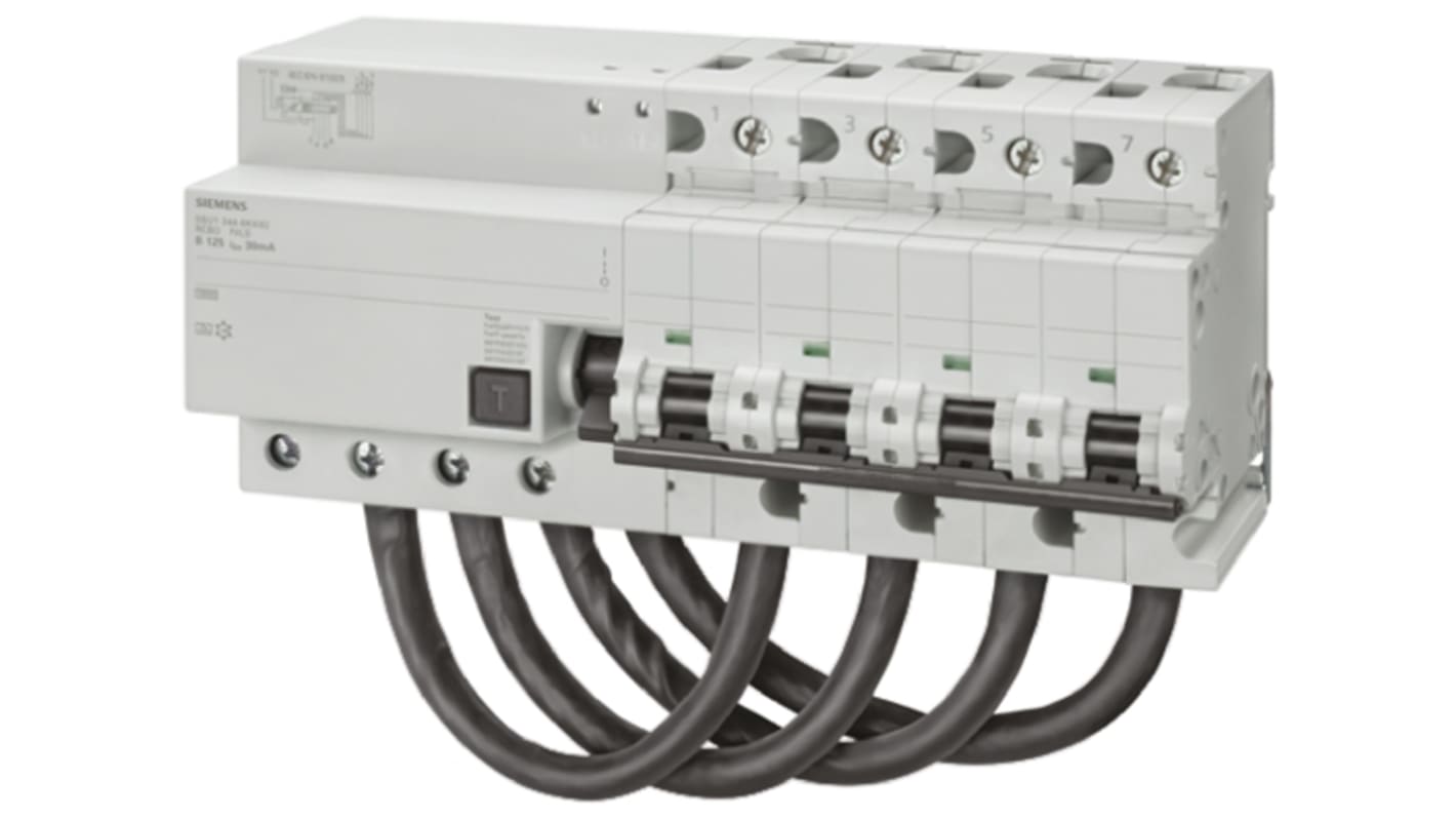 Siemens RCBO, 100A Current Rating, 4P Poles, 30mA Trip Sensitivity, Sentron Range