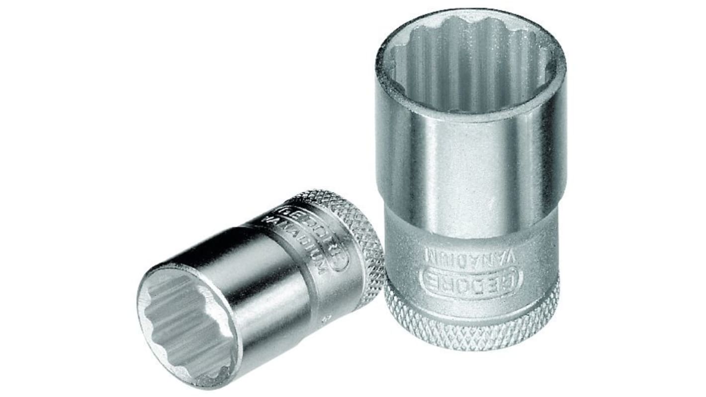 Gedore 3/8 in Drive 18mm Standard Socket, 12 point, 30 mm Overall Length