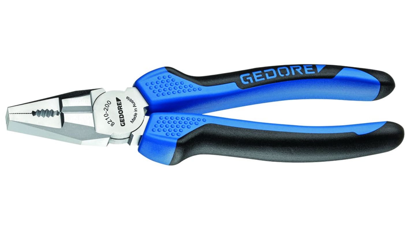 Gedore Pliers, 160 mm Overall, Straight Tip, 34mm Jaw