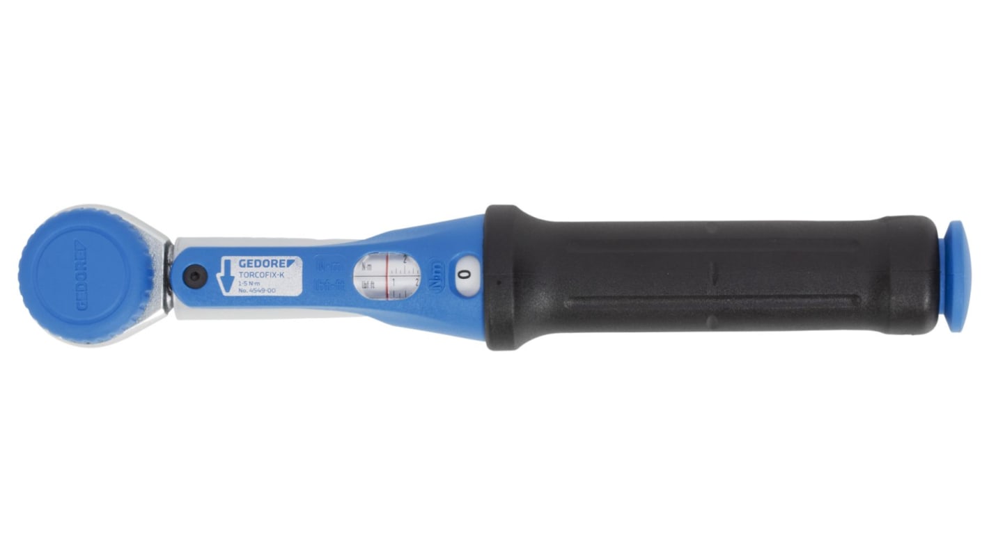 Gedore Click Torque Wrench, 1 → 5Nm, 1/4 in Drive, Square Drive