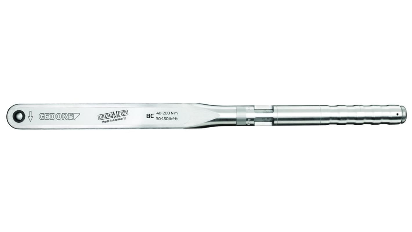 Gedore Click Torque Wrench, 40 → 200Nm, 1/2 in Drive, Square Drive