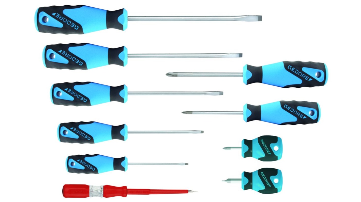 Gedore Phillips; Slotted Screwdriver Set, 10-Piece