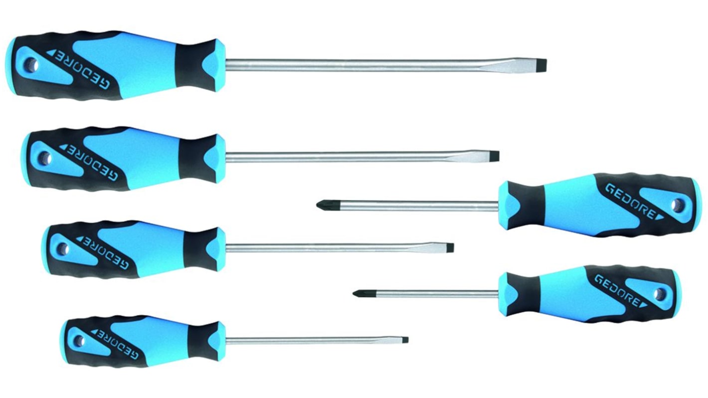 Gedore Pozidriv; Slotted Screwdriver Set, 6-Piece