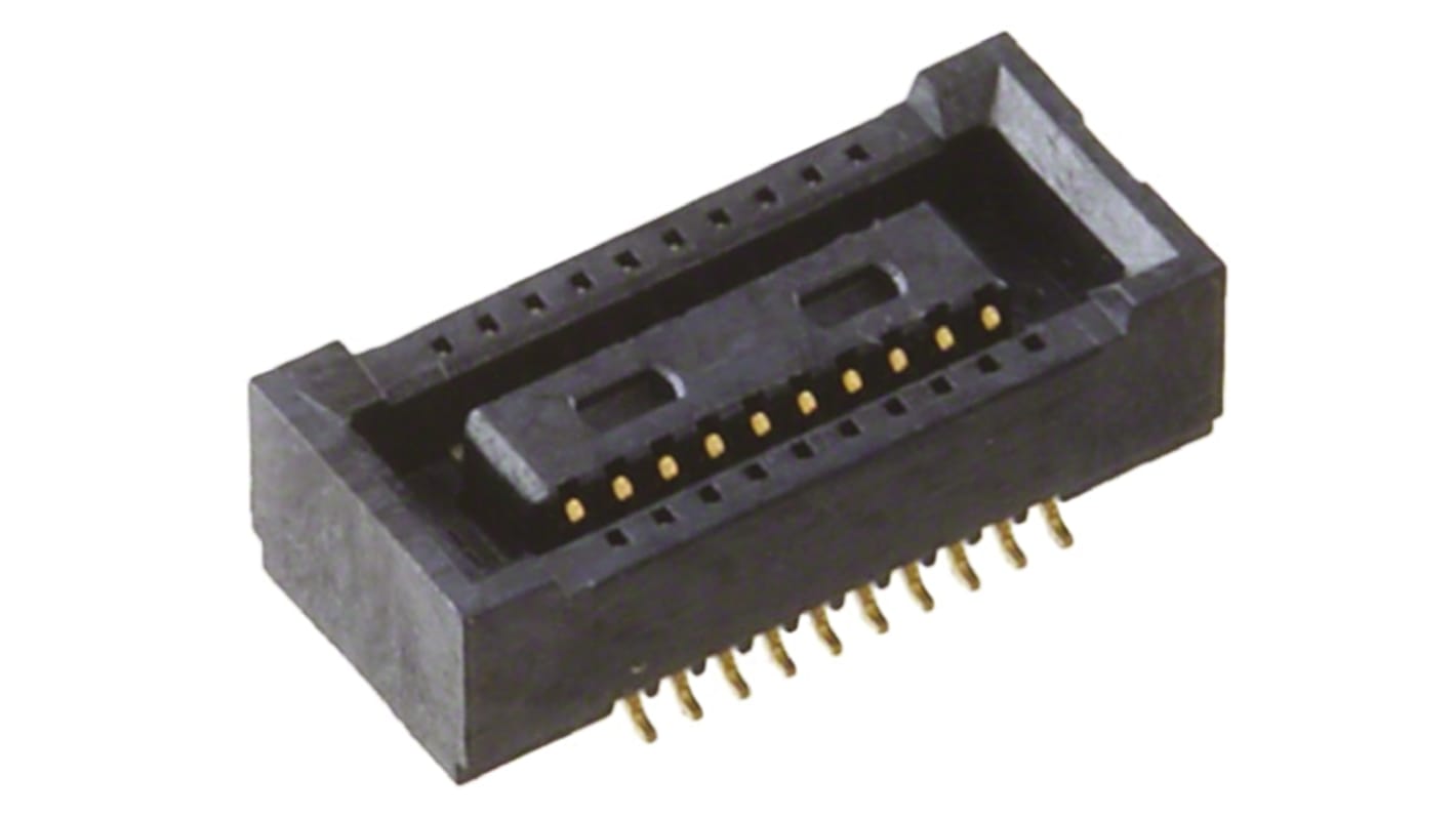 Conector hembra para PCB Hirose serie DF40, de 20 vías en 2 filas, paso 0.4mm, 30 V, 300mA, Montaje Superficial, para