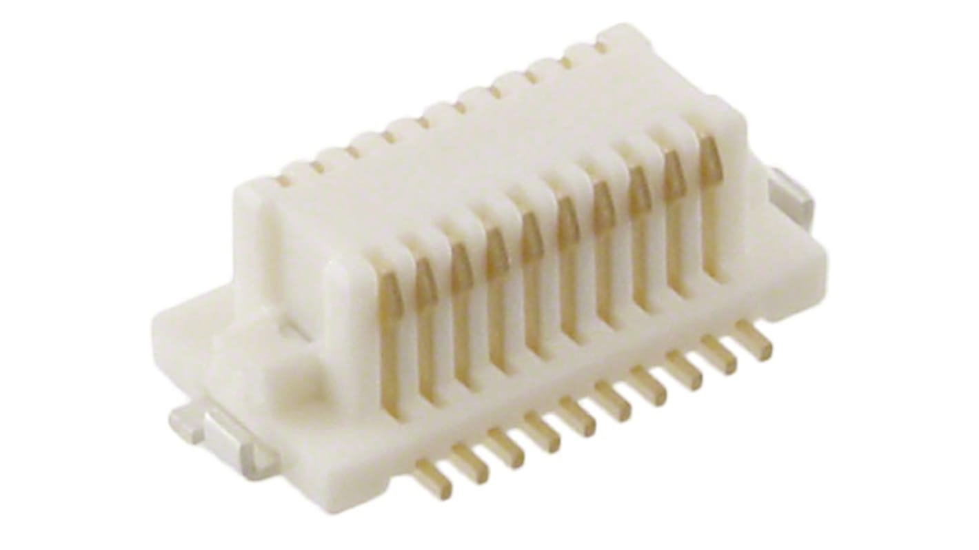 Conector hembra para PCB Hirose serie DF12, de 20 vías en 2 filas, paso 0.5mm, 50 V, 300mA, Montaje Superficial, para
