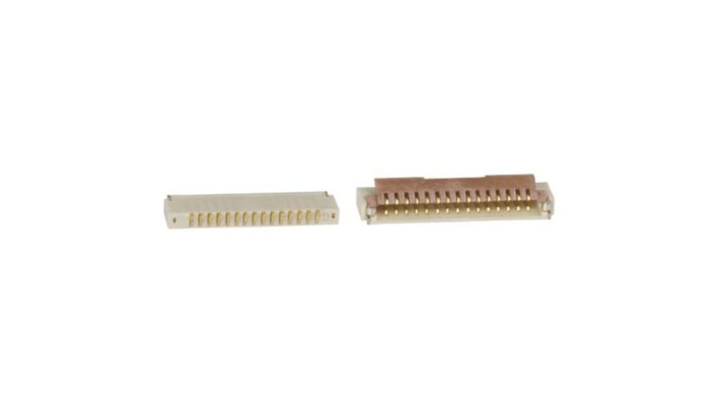 Conector FPC hembra Ángulo de 90° Hirose serie FH19 de 15 vías, paso 0.5mm, 1 fila, para soldar