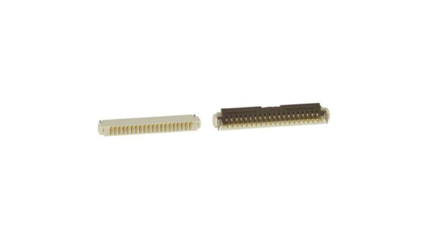 Connettore FPC Hirose, 20 via/e , 1 fila/e , passo 0.5mm, Femmina, Contatto inferiore ZIF, Montaggio superficiale