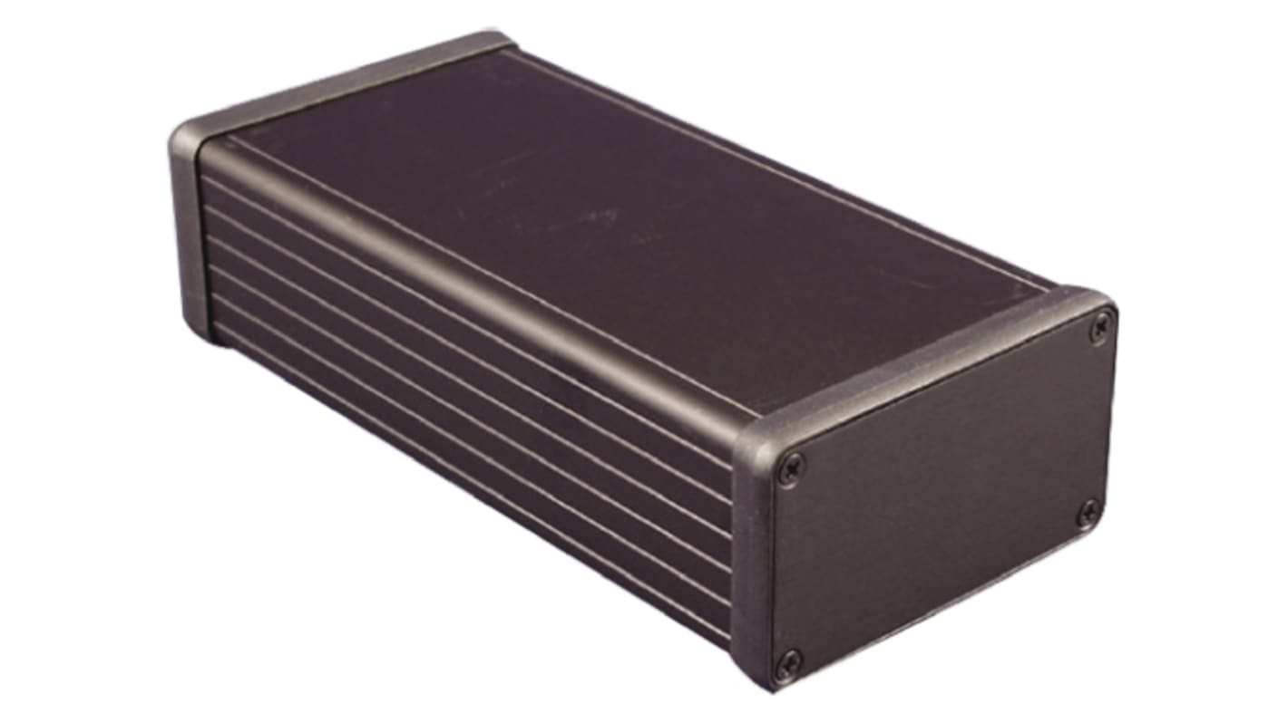 Hammond 1455 Series Black Aluminium Enclosure, IP54, Black Lid, 160 x 78 x 43mm