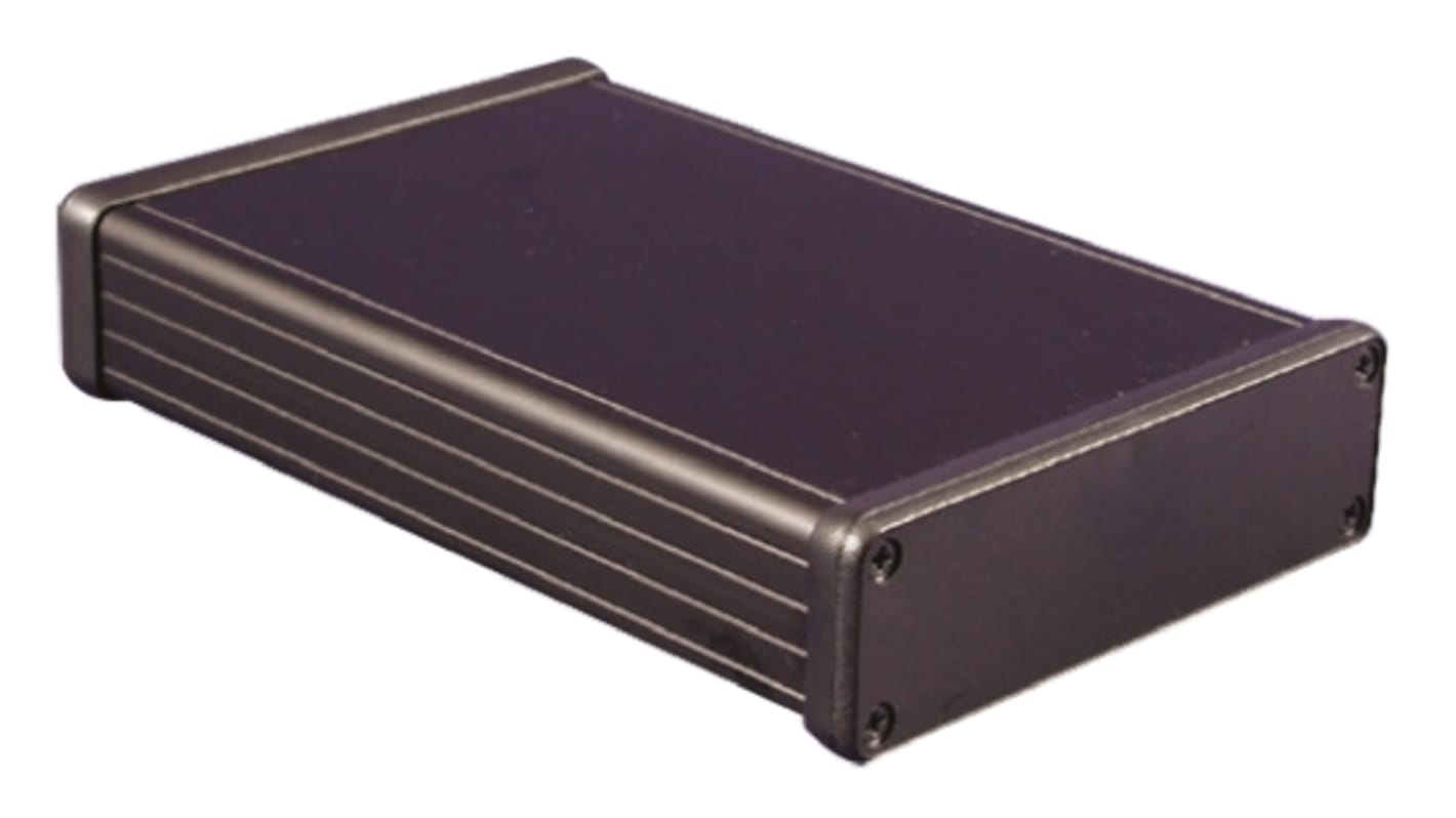 Hammond 1455 Series Black Aluminium Enclosure, IP54, Black Lid, 160 x 103 x 30.5mm