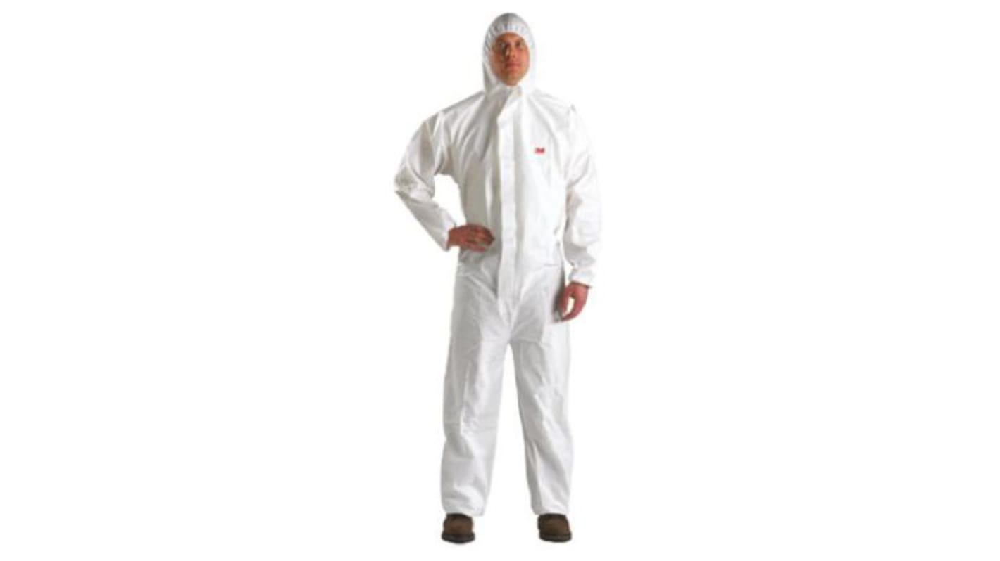 Mono desechable para hombre 3M de color Blanco, talla XXL, propiedades: Antiestático, resistente a los líquidos y a los