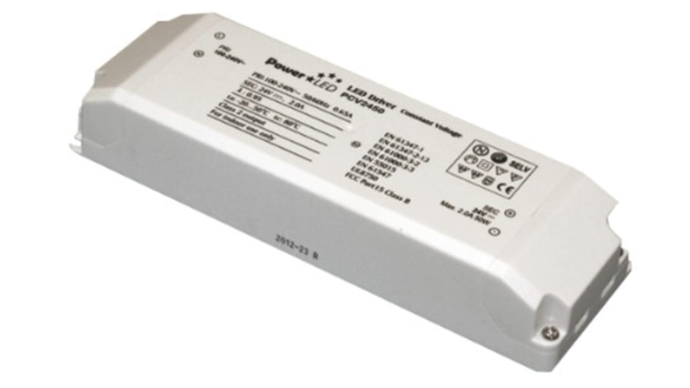 Driver LED PowerLED, 50W, IN 100 → 240 V ac, OUT 24V, 2A