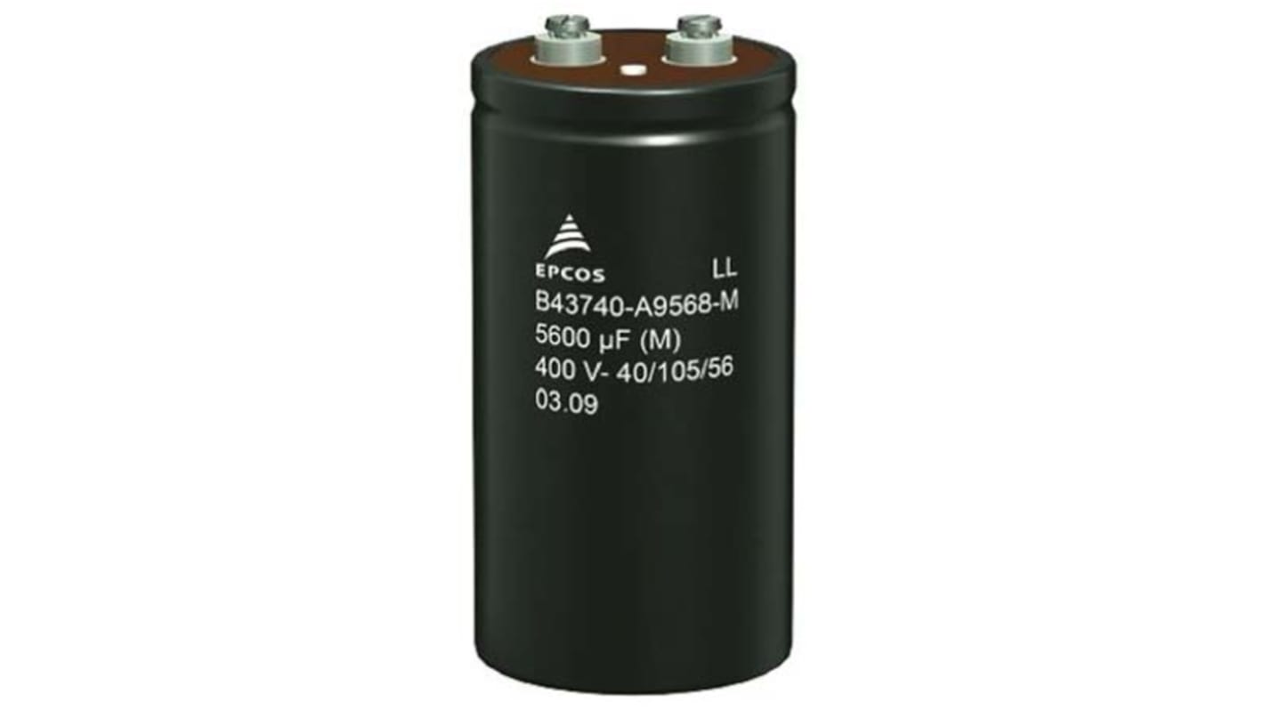 EPCOS 5600μF Electrolytic Capacitor 350V dc, Screw Mount - B43740A4568M000