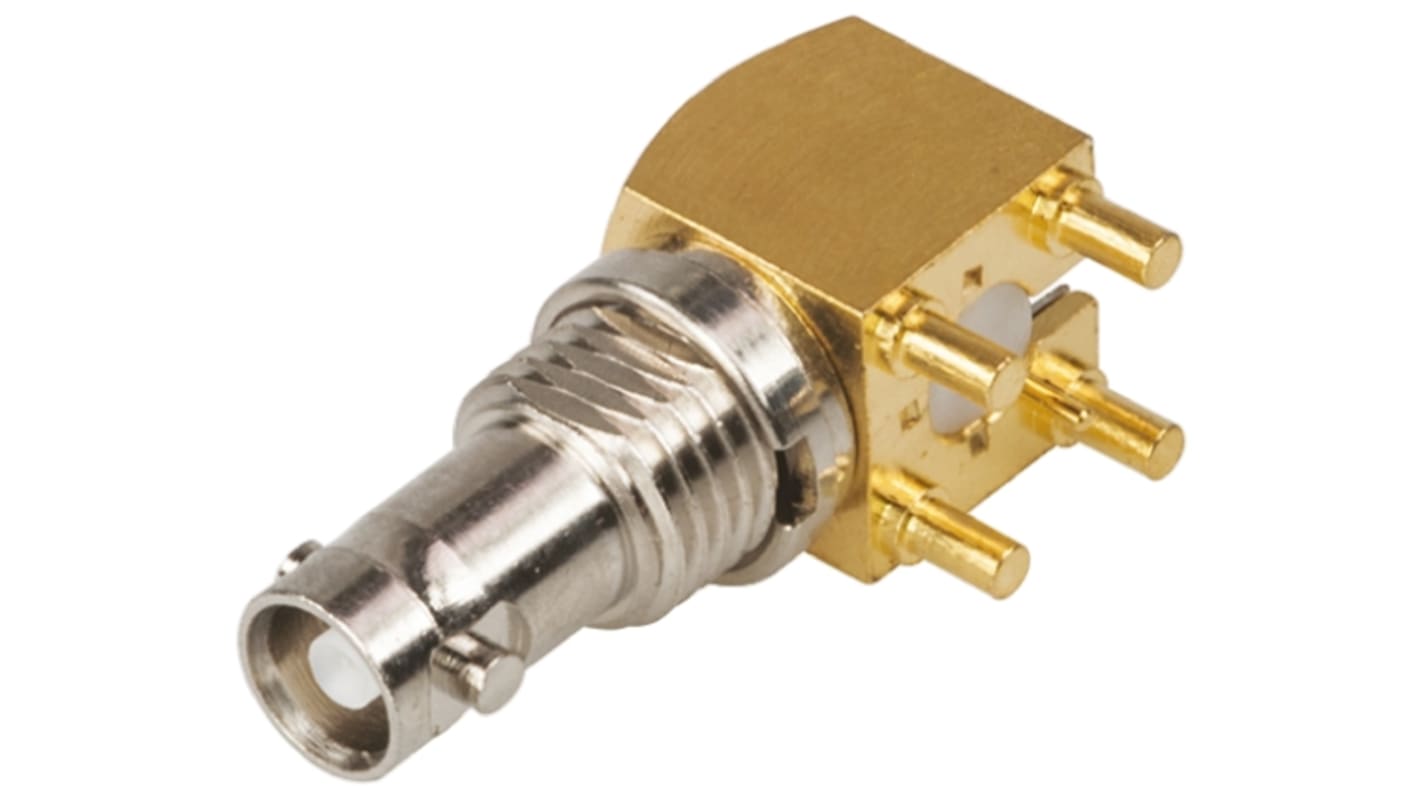 Conector coaxial Amphenol RF 034-1030, Hembra, Ángulo de 90° , Impedancia 75Ω, Montaje en Panel, Terminación de