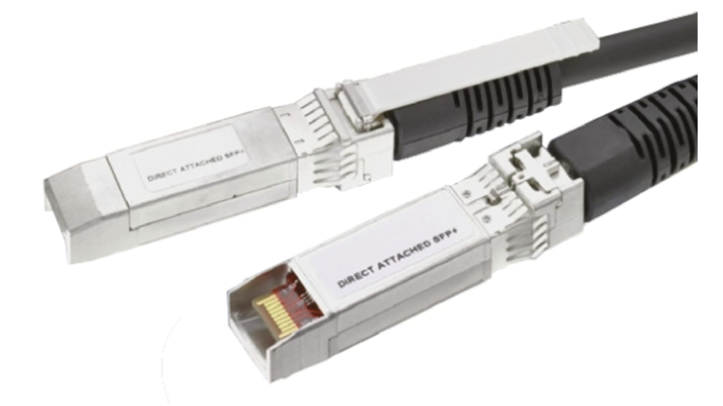 TE Connectivity Ethernetkabel, 1m, Schwarz Patchkabel, A SFP+ Stecker, B SFP+