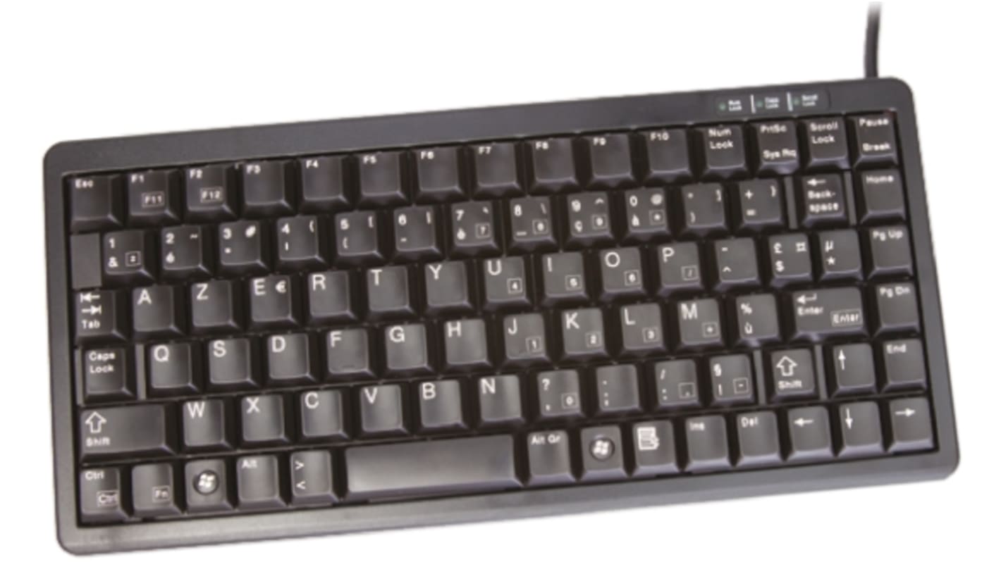 Klávesnice, Kabelová, Černá, PS/2, USB Kompaktní AZERTY normální klávesy 86 x 26mm x 282mm CHERRY