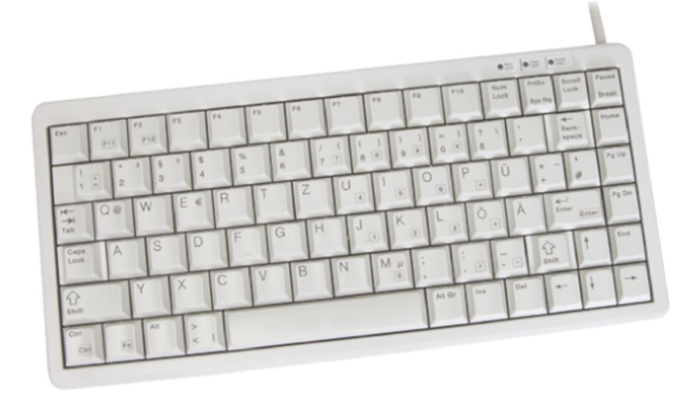 Cherry Wired PS/2 & USB Compact Keyboard, QWERTZ, Grey