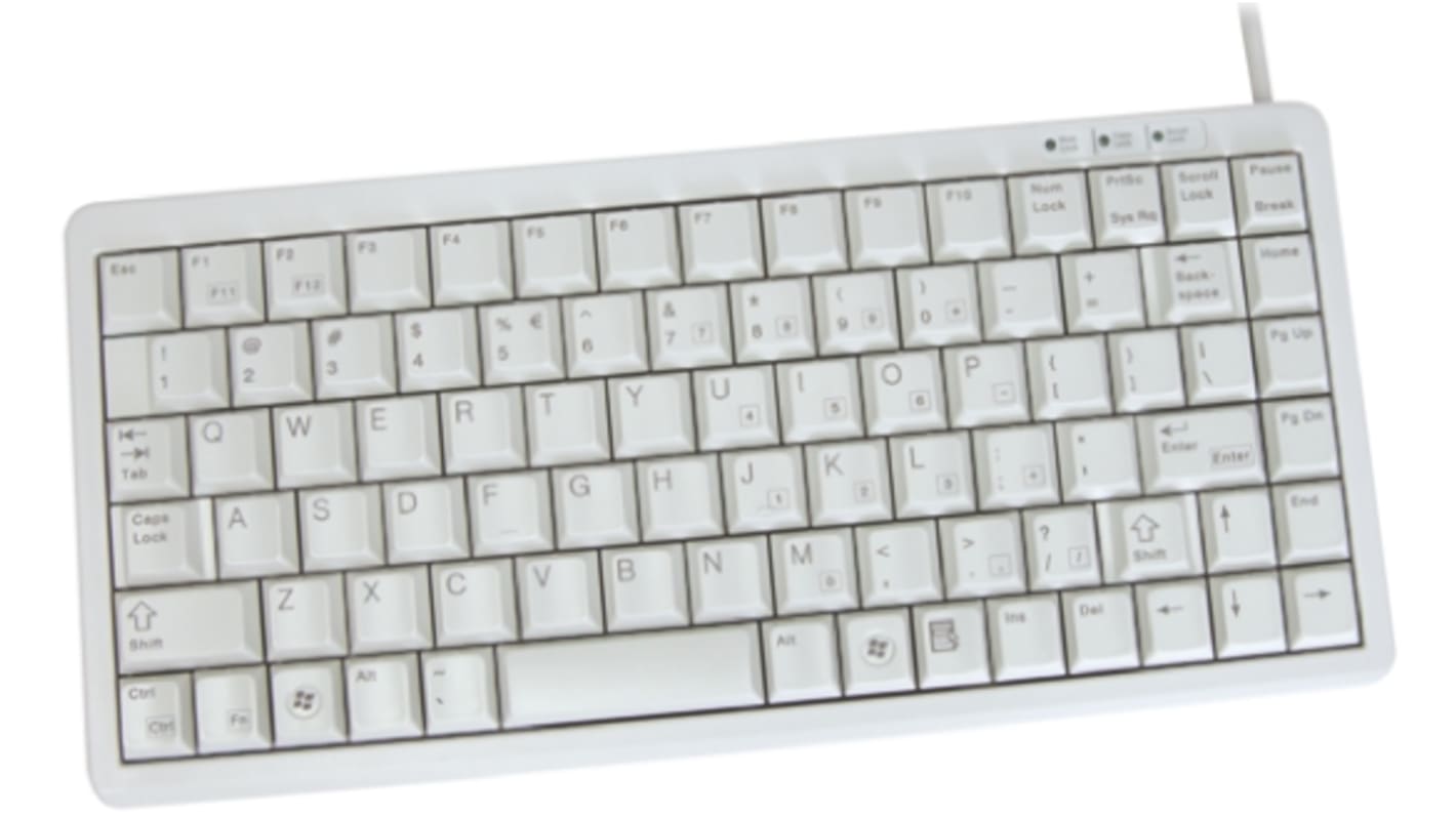 Klávesnice, Kabelová, Šedá, PS/2, USB Kompaktní QWERTY (USA) normální klávesy 86 x 26mm x 282mm CHERRY