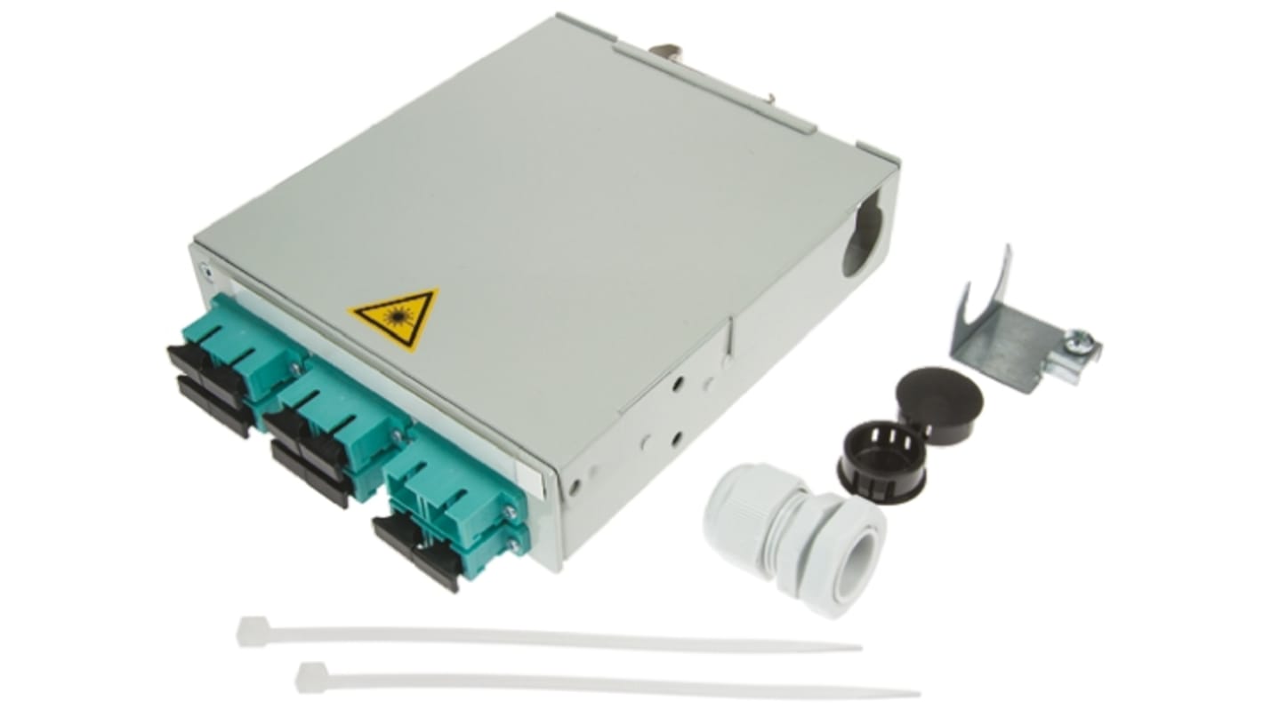 Telegartner száloptikai eszköz kapcsolótábla 6 portos, SC, Duplex, 35 x 125 x 140mm
