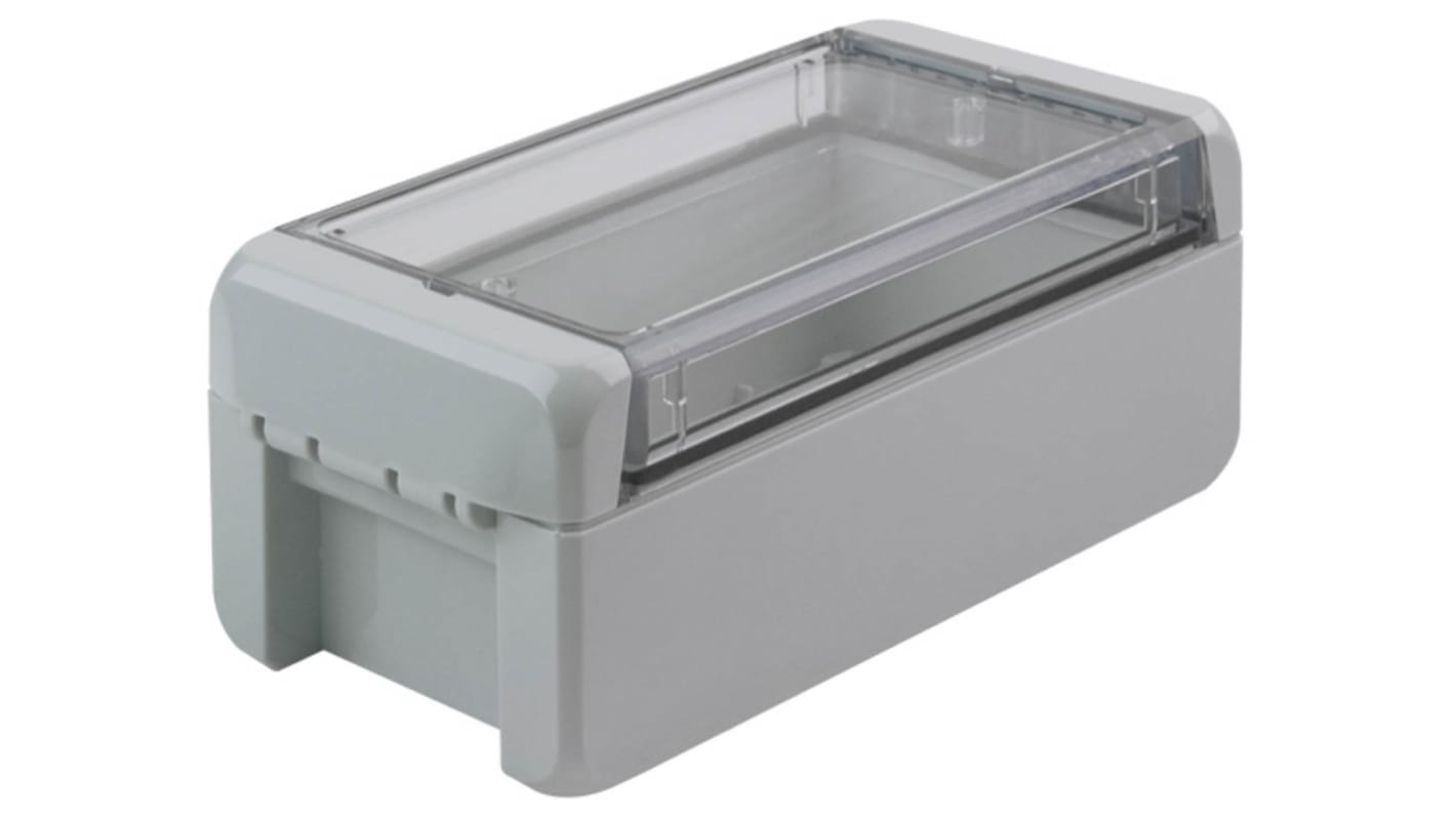 Bopla Bocube Series Light Grey Polycarbonate V0 Enclosure, IP66, IP68, IK07, Transparent Lid, 151 x 80 x 60mm