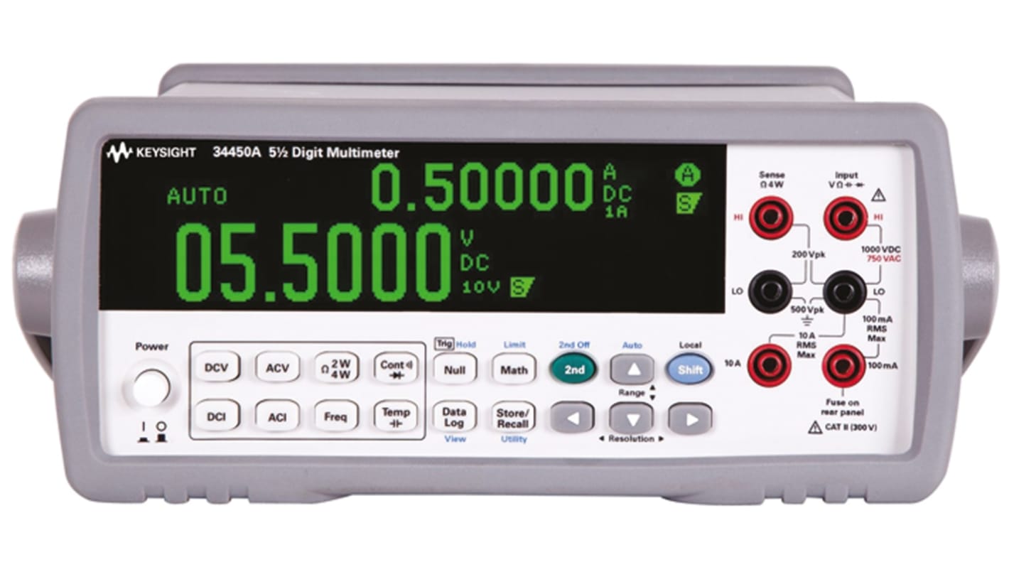 Multimètre numérique 34450A Keysight Technologies de table, 750V c.a. 10A c.a., Etalonné RS