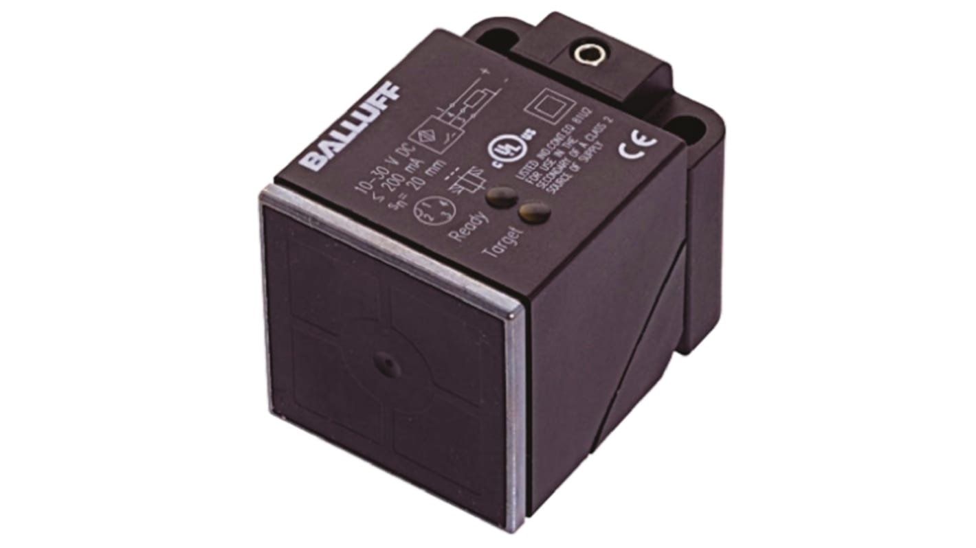 BALLUFF Inductive Block-Style Proximity Sensor, 20 mm Detection, PNP Output, 10 → 30 V dc, IP67