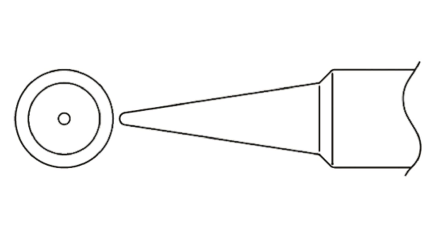 ハッコー はんだごて交換コテ先 T19シリーズ0.5 mm, ストレートコニカルT19-B