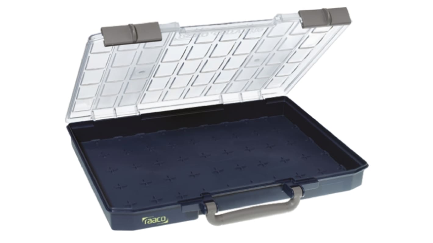 Raaco Carrylite 55 5x10-0 Kleinteilebox, Polycarbonat Blau verstellbar, 57mm x 413mm x 330mm