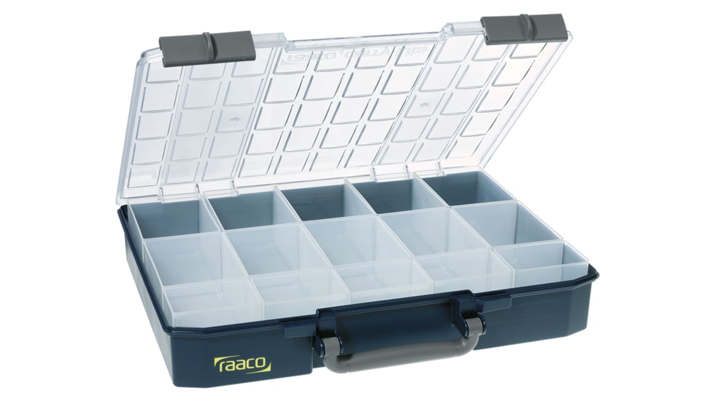 Caja organizadora Raaco de 15 compartimentos Azul, 413mm x 330mm x 79mm