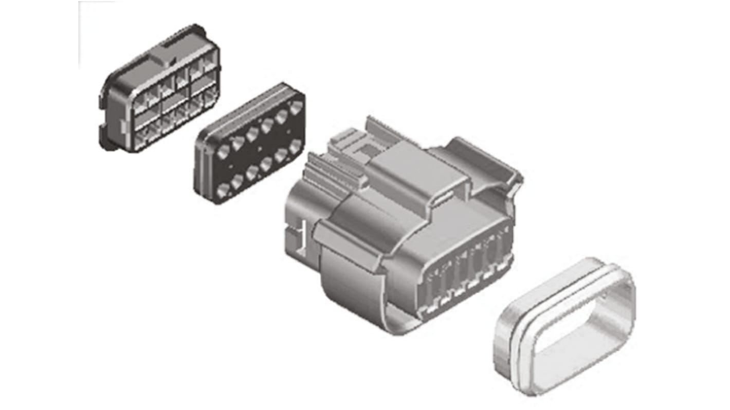 Carcasa de conector Molex 36792-1201, Serie MX120G, paso: 3.2mm, 12 contactos, 2 filas, Recto, Hembra, Montaje de Cable