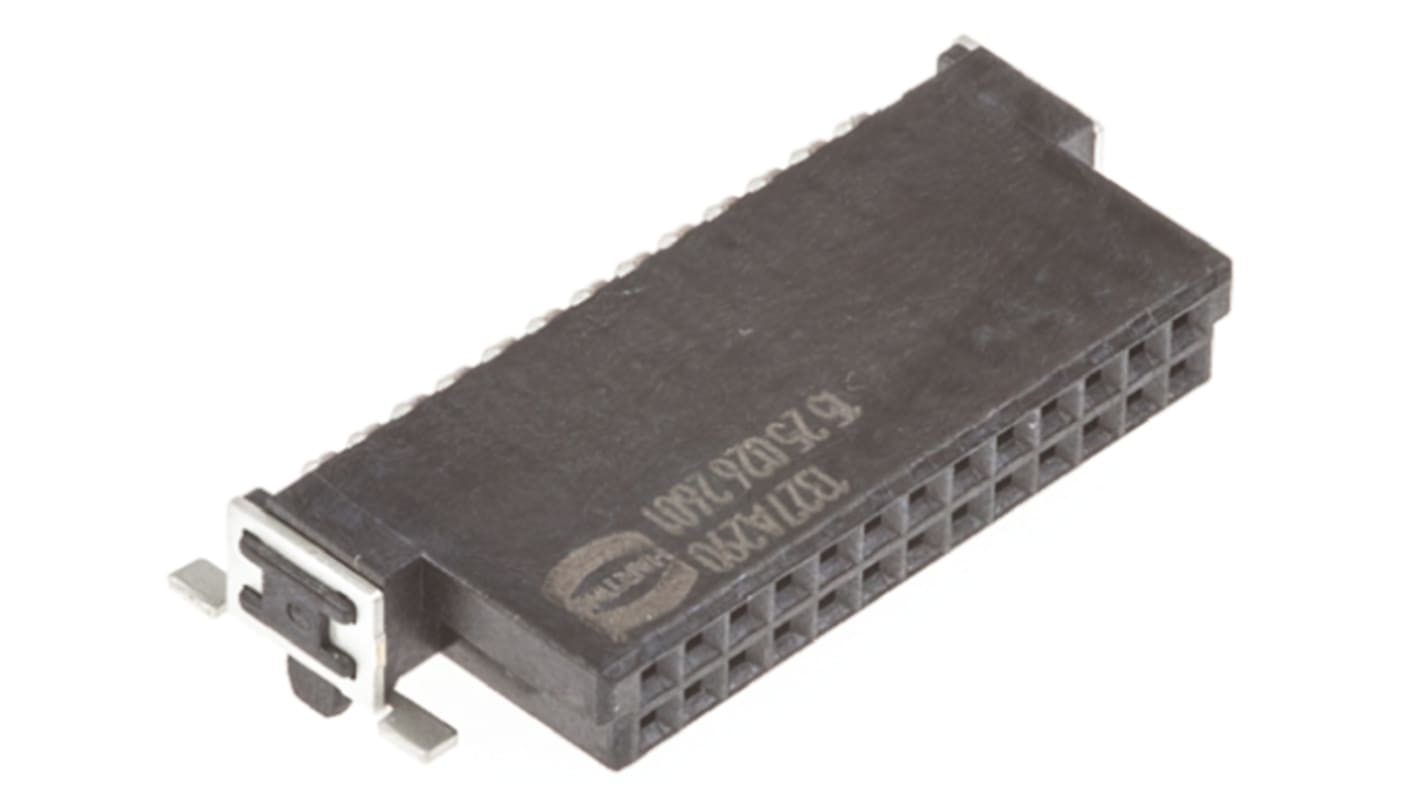 Conector hembra para PCB Ángulo de 90° Harting serie Har-Flex, de 50 vías en 2 filas, paso 1.27mm, 750mA, Montaje