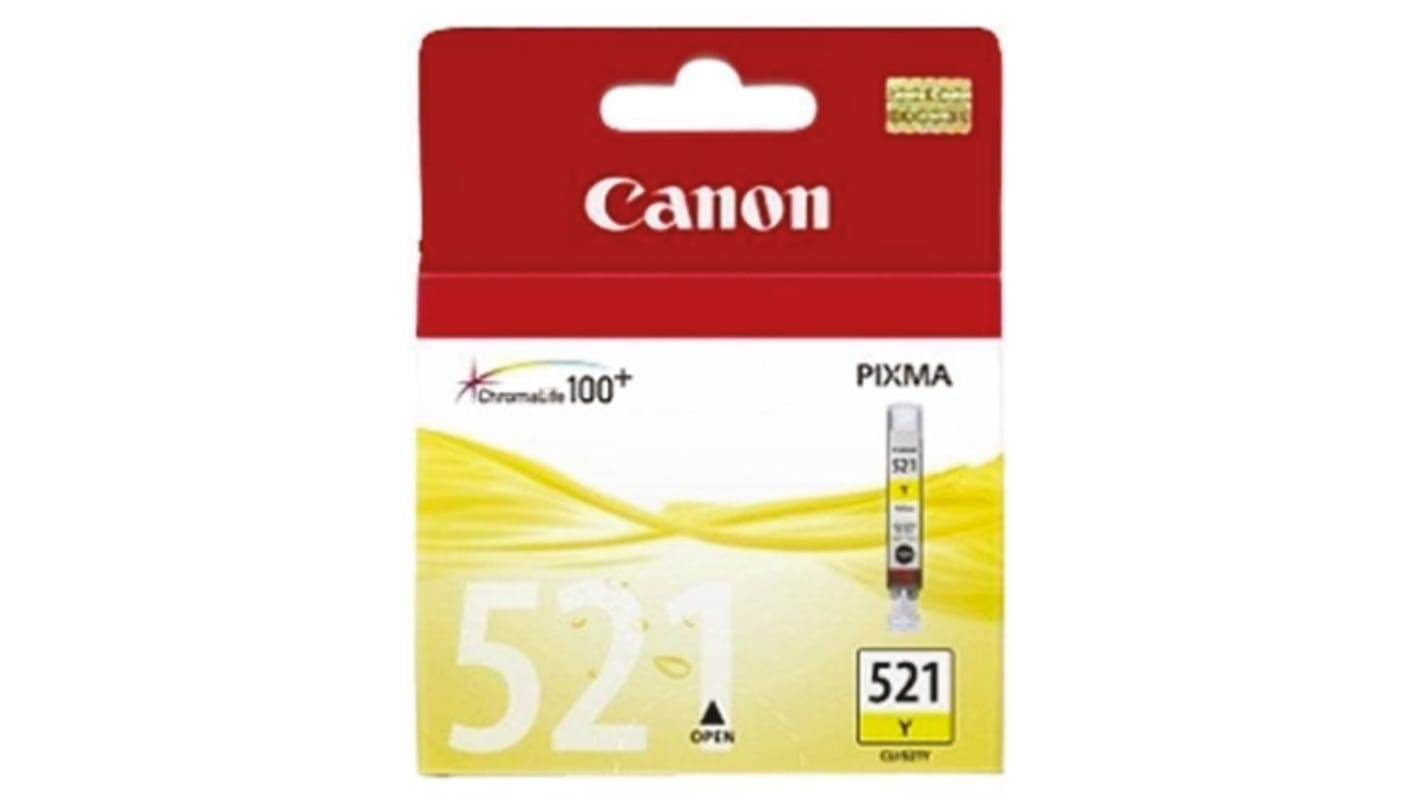Cartouche d'encre Canon CLI-521Y Jaune, pour iP3600, iP4600, iP4600x, MP540, MP540x, MP550, MP560, MP620, MP620B,