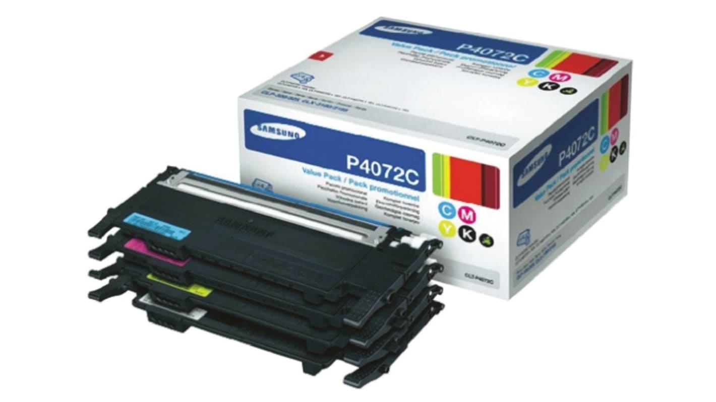 Samsung CLT-P4072C/ELS Toner Schwarz, Cyan, Magenta, Gelb für Samsung Drucker, 3000 Seitenertrag (ca.)