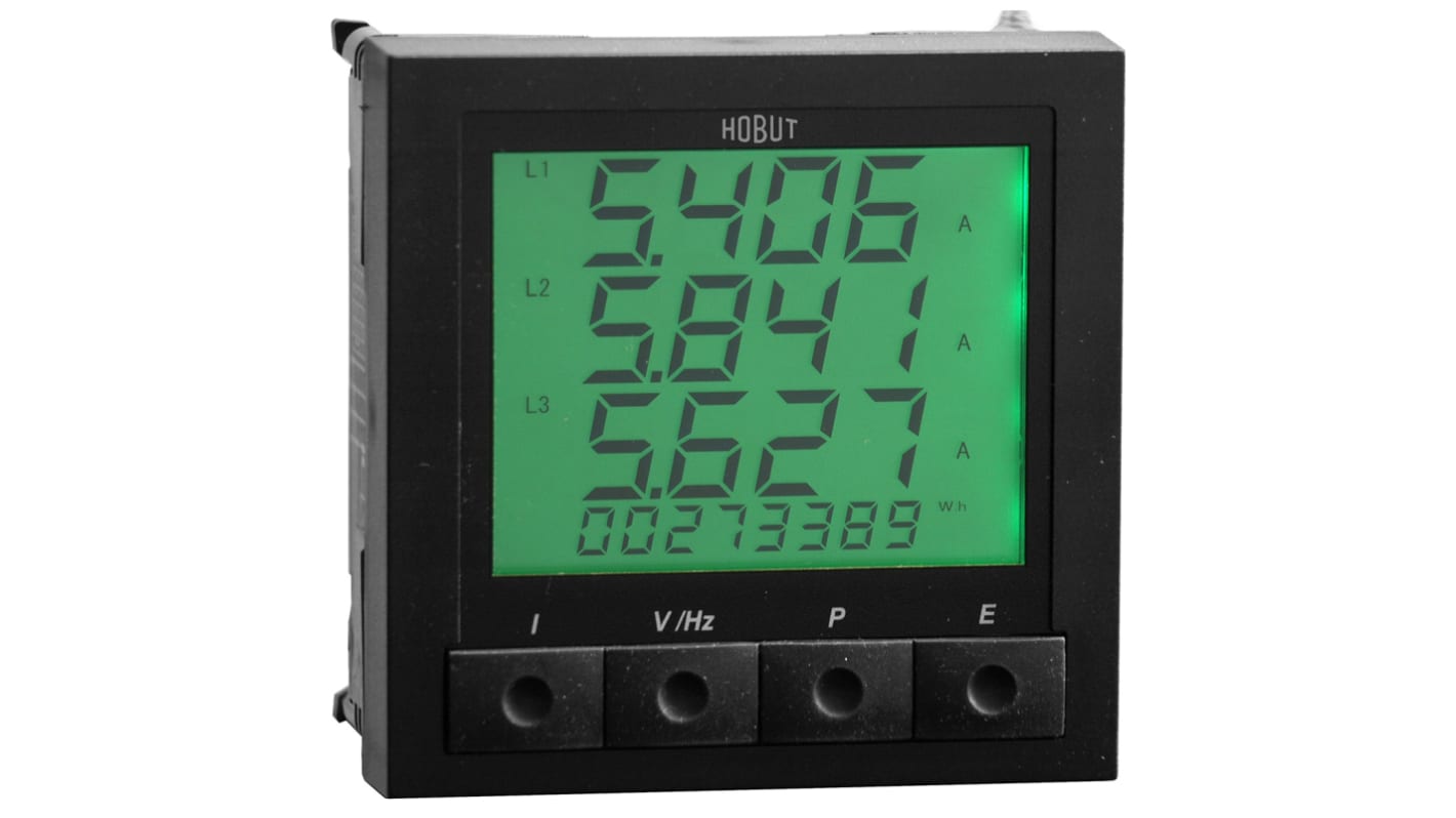 HOBUT M850 LCD Einbaumessgerät für Strom, Energie, Frequenz, Leistung, Spannung H 96mm B 96mm T. 82mm