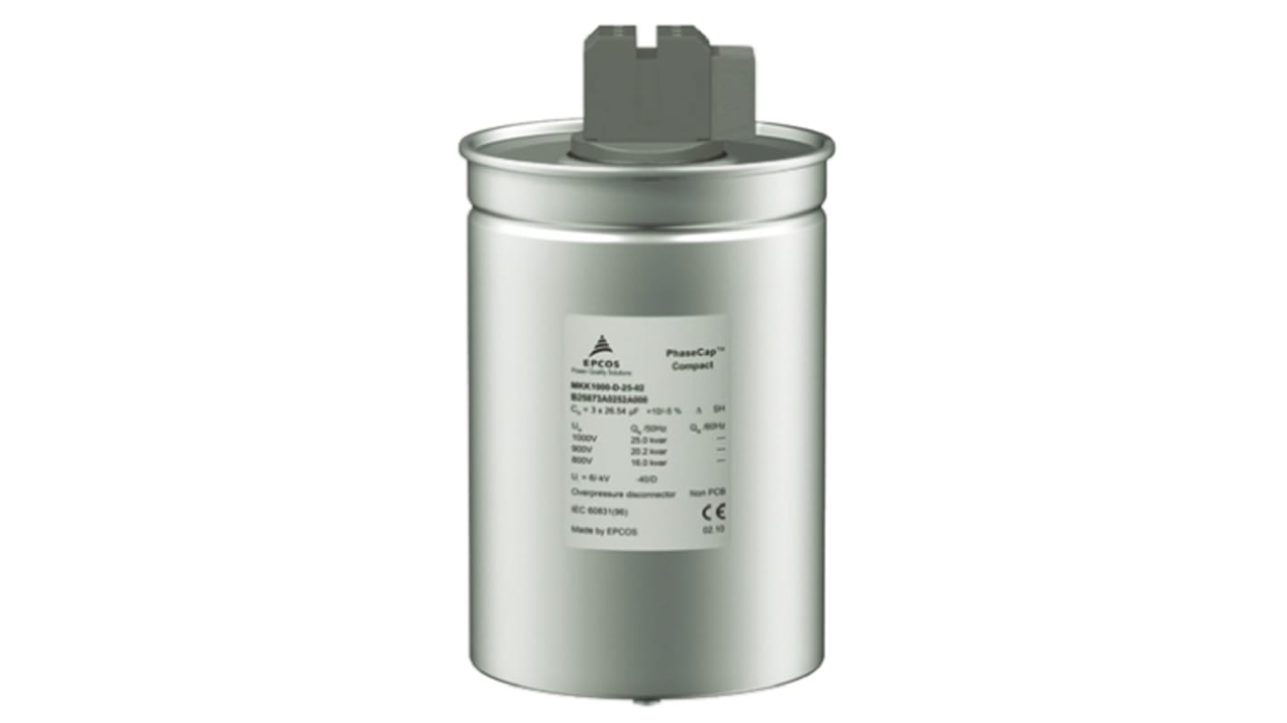 Epcos B25673A Polypropylene Film Capacitor, 525V ac, -5 → +10%, 77000 (x3)nF